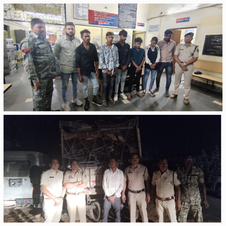 मेला में उत्पात मचाना पड़ा भारी…सात आरोपी गिरफ्तार…लाखों का कबाड़ बरामद..पुलिस ने वाहन को भी किया जब्त