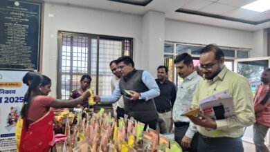 स्व-सहायता समूह ने हर्बल गुलाल का लगाया स्टॉल.. कलेक्टर सहित अधिकारियों ने खरीदा हर्बल गुलाल