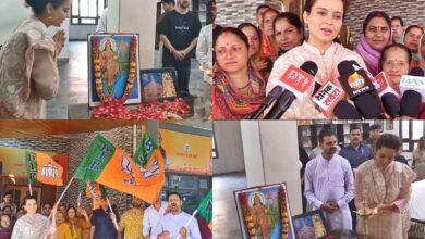 भाजपा स्थापना दिवस : कंगना रनौत ने मंडी में लहराया पार्टी का झंडा