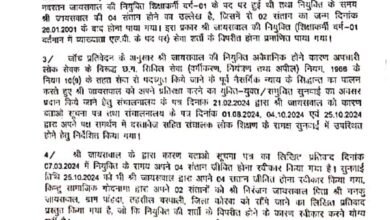 बच्चे 2 ही अच्छे…4 संतान में गुरूजी चली गयी नौकरी..जांच पड़ताल में खुला राज..डायरेक्टर ने व्याख्याता को सुनाया फरमान