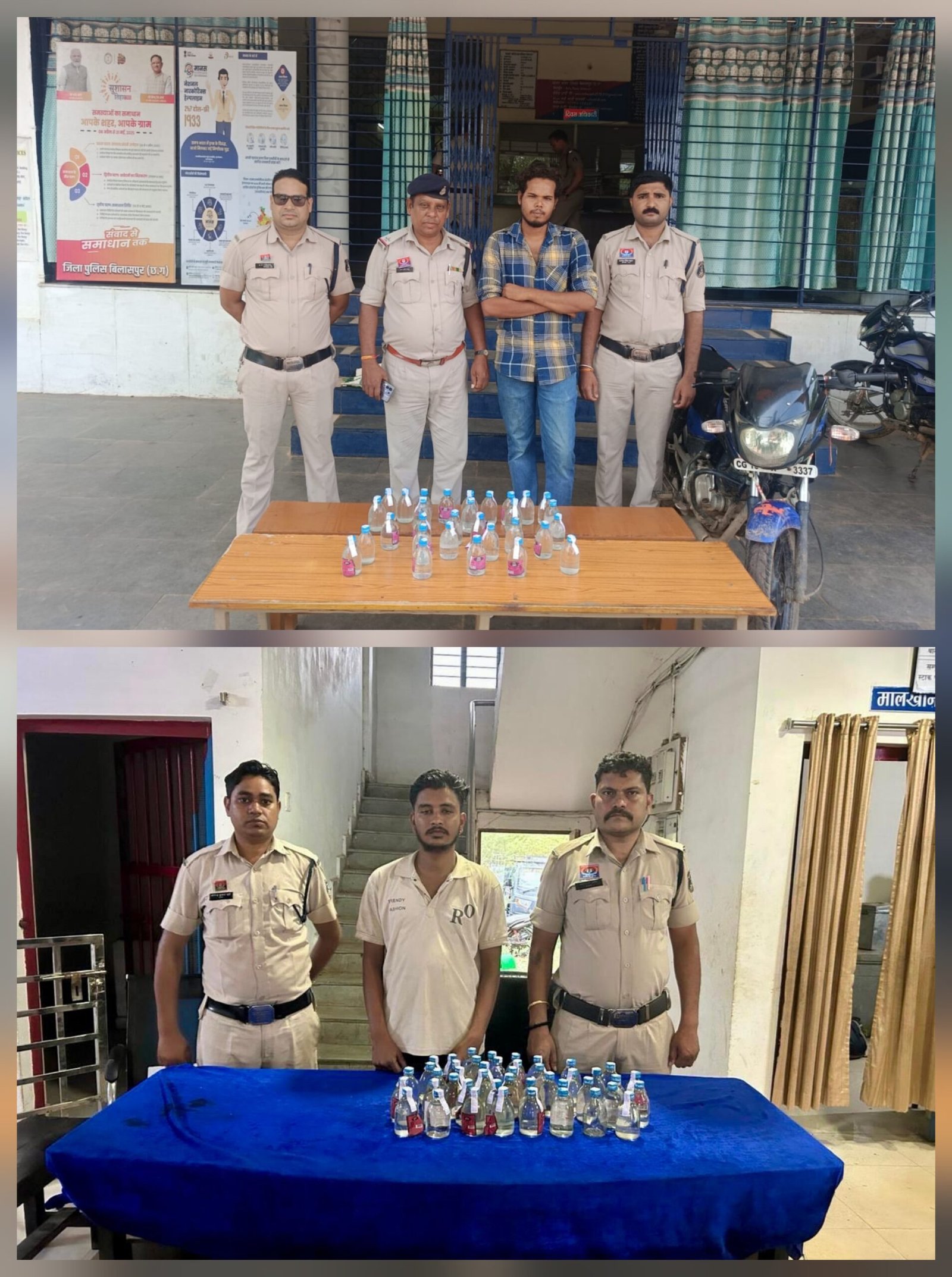 तीन ठिकानों पर पहुंची पुलिस..35 लीटर से अधिक शराब जब्त…आरोपी ने बताया..दिहाड़ी पर करता है शराब बेचने का काम तीन ठिकानों पर पहुंची पुलिस..35 लीटर से अधिक शराब जब्त…आरोपी ने बताया..दिहाड़ी पर करता है शराब बेचने का काम