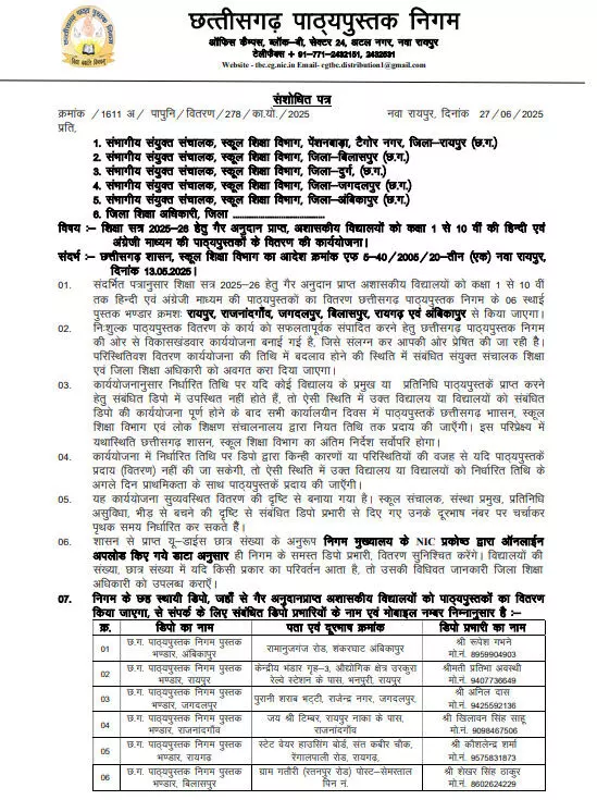 School News: निजी स्कूलों को पाठ्य पुस्तक का वितरण 1 जुलाई से School News: निजी स्कूलों को पाठ्य पुस्तक का वितरण 1 जुलाई से