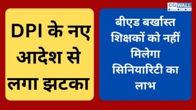CG NEWS: बीएड बर्खास्त शिक्षकों को नहीं मिलेगा सिनियारिटी का लाभ,  DPI के नए आदेश से लगा झटका