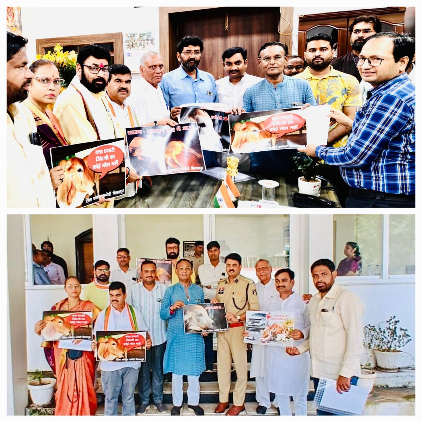 सड़क पर अब नहीं मरेंगी गौमाताएं… कांग्रेसियों का संकल्प…फिर.कलेक्टर, एसपी सामने रखी माँग 