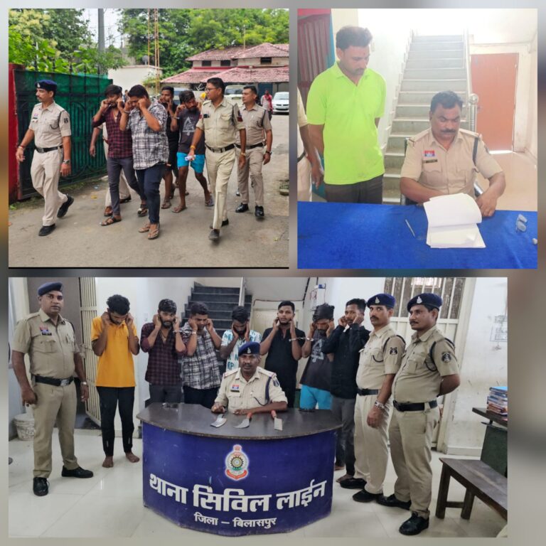 अपराध पर ‘तीन तरफा प्रहार’: बिलासपुर पुलिस का दमदार एक्शन..1 दिन, 3 बड़ी कार्रवाइयाँ