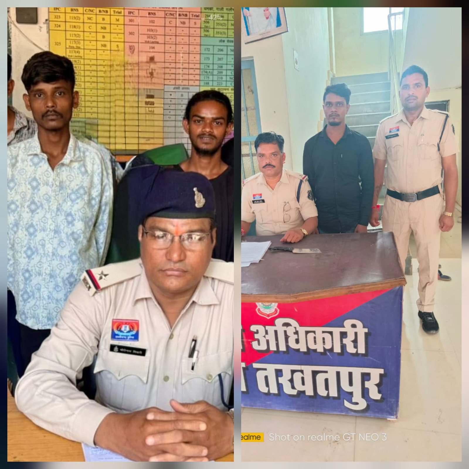 “गुंडों पर पुलिस का वार — धारदार हथियारों संग तीन आरोपी हवालात में