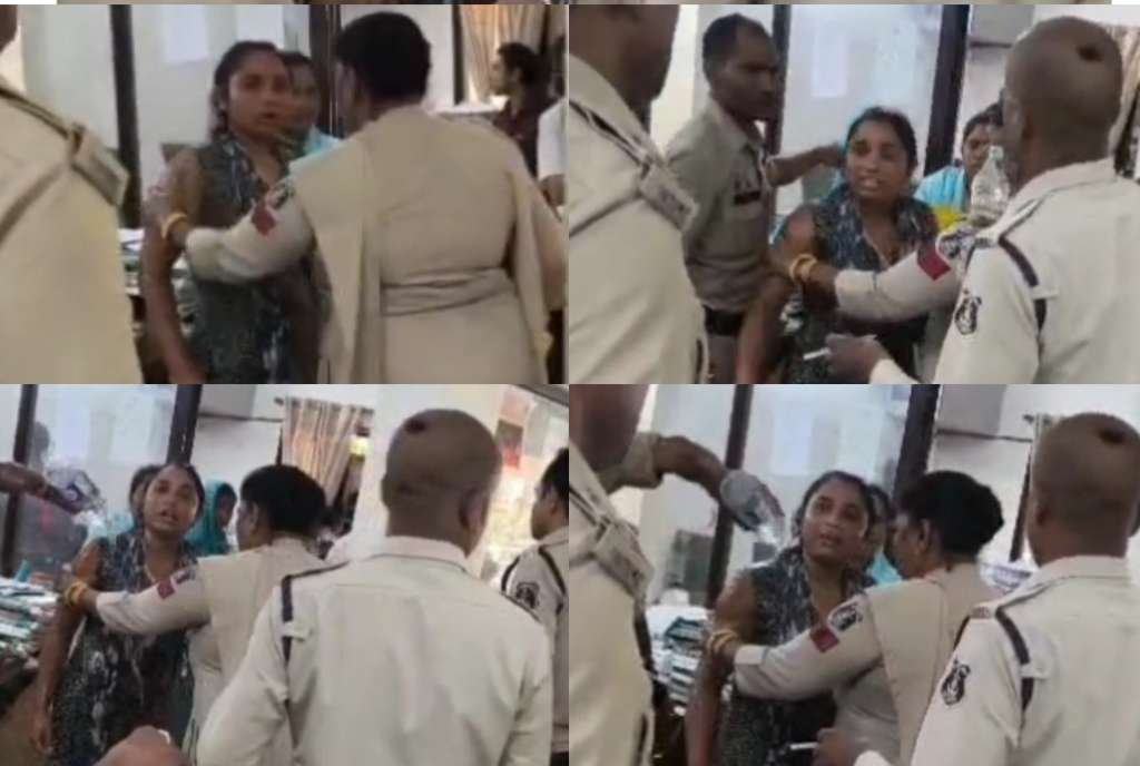 थाने में सनसनी..पेट्रोल डालकर आत्मदाह का प्रयास…महिला को पुलिस ने बचाया