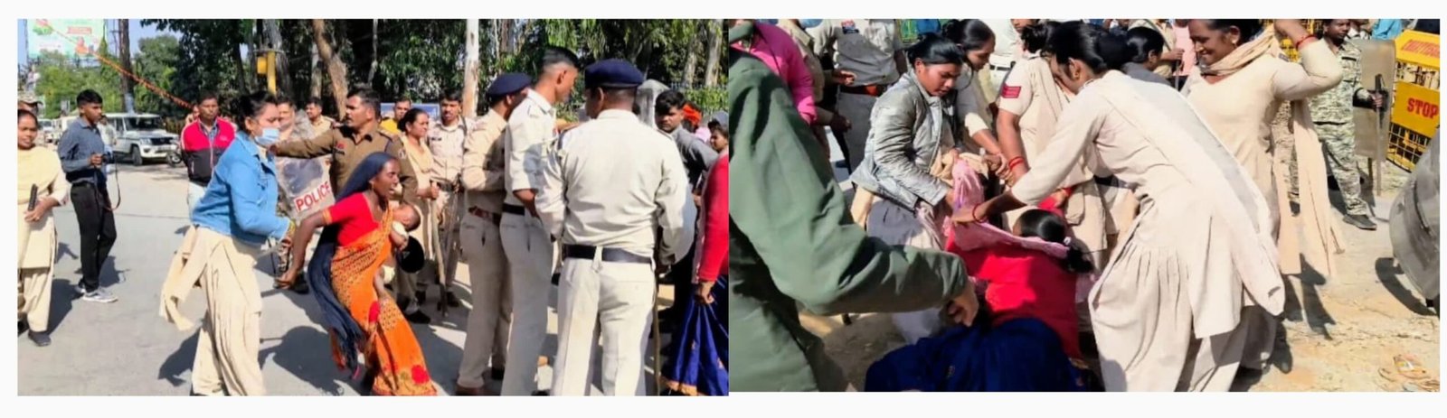 पुलिस ने इंसाफ मांगने वालों पर बरसाई लाठियां — माताओं को बच्चों समेत सड़क पर घसीटा