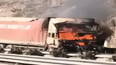 धधकती घाटी, थमा हाईवे: चुटूपालू में ब्रेक फेल कंटेनर बना चालक की चिता