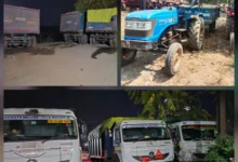 अवैध रेत-गिट्टी परिवहन पर कड़ी कार्रवाई, 5 हाइवा समेत 11 वाहन जब्त