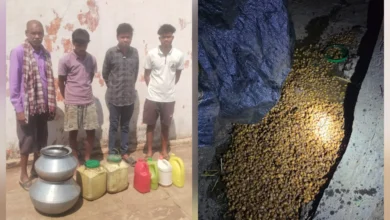 महुआ के काले धंधे पर पुलिस का ‘डबल अटैक’: 4 आरोपी दबोचे, 66 लीटर शराब जब्त… 200 किलो लहान तबाह