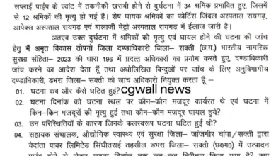 Cg news: सक्ती में वेदांता पावर प्लांट हादसे की जांच के आदेश, 30 दिनों में रिपोर्ट देने के निर्देश