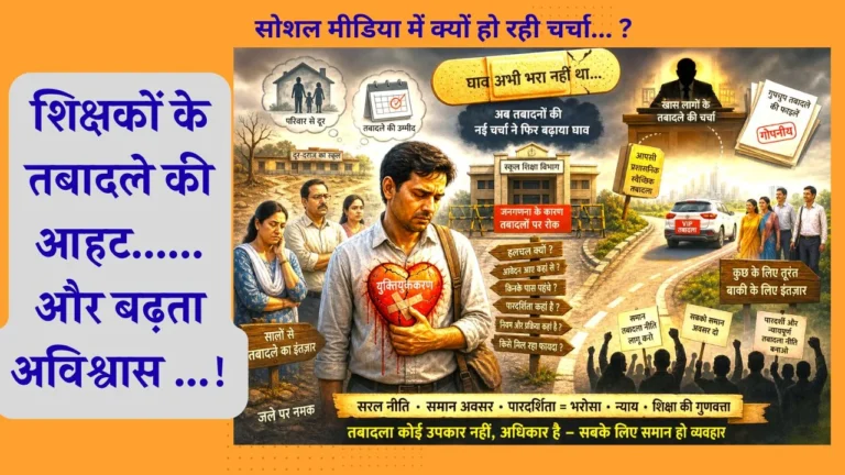 शिक्षकों के तबादले की आहट…… और बढ़ता अविश्वास …!  सोशल मीडिया में क्यों हो रही चर्चा… ?