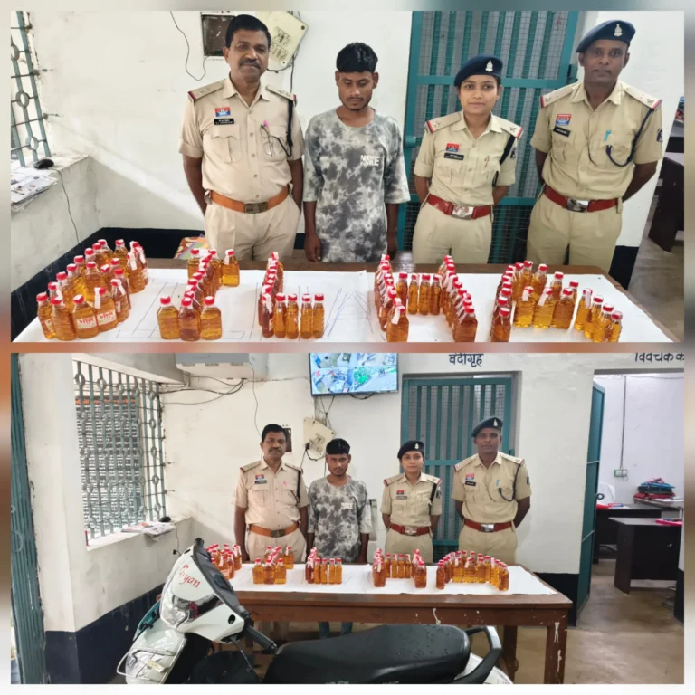 काले बैग में शराब की खेप… उडगन फाटक पर पुलिस की घेराबंदी, स्कूटी से 90 पाव बरामद
