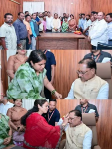 शिक्षकों की सेवा सुरक्षा का भरोसा, आंदोलन के बीच बगिया में CM साय के साथ संवाद, राखी बांधने वाली शिक्षिकाओं को मुख्यमंत्री का रिटर्न गिफ्ट
