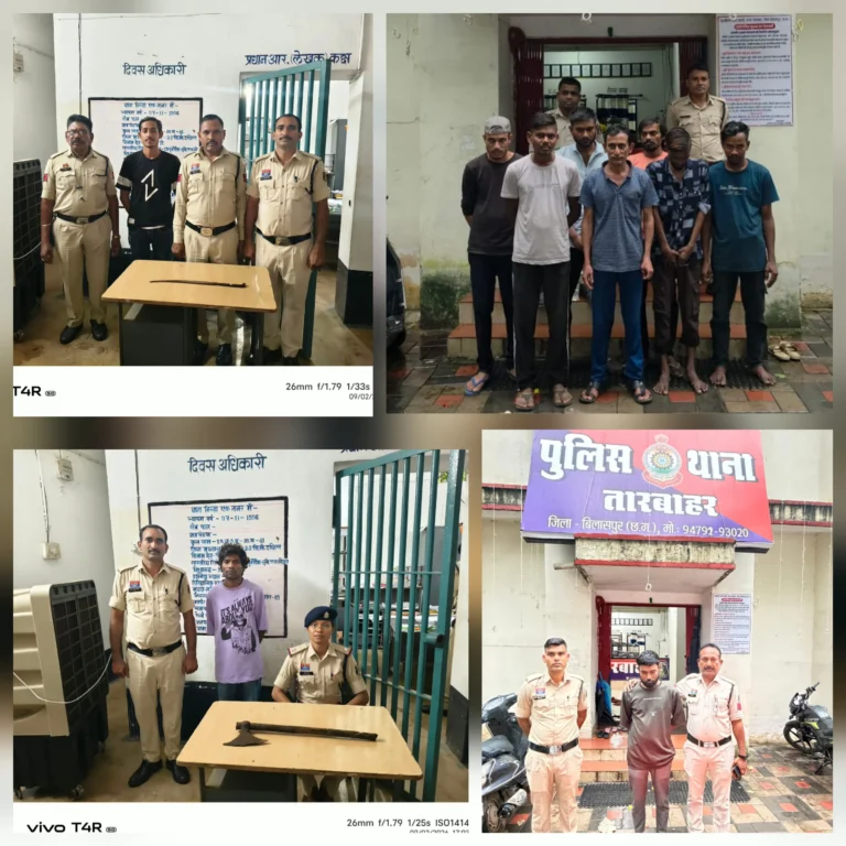 त्योहारों से पहले पुलिस का एक्शन, तलवार-फरसा-चाकू के साथ तीन धराए; सात पर प्रतिबंधात्मक कार्रवाई