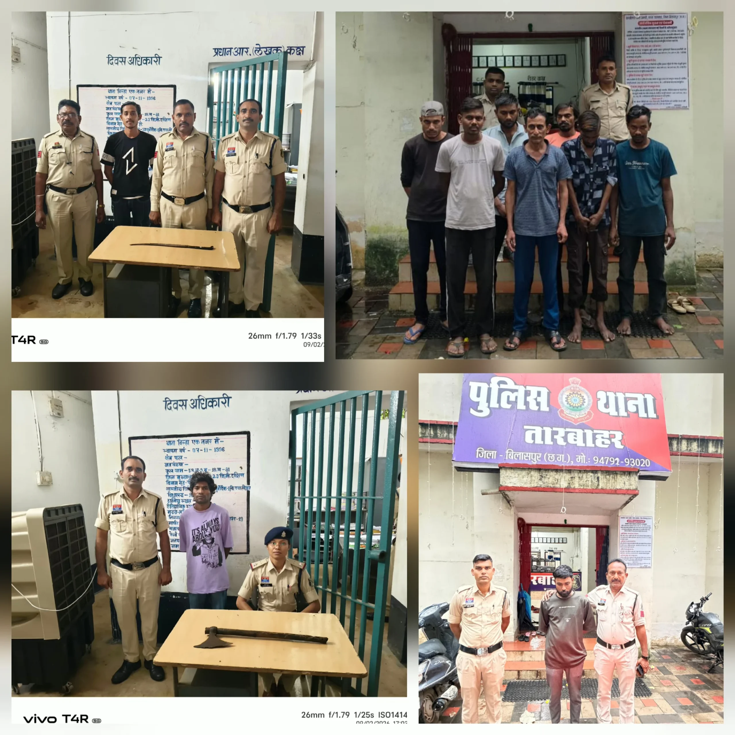 त्योहारों से पहले पुलिस का एक्शन, तलवार-फरसा-चाकू के साथ तीन धराए; सात पर प्रतिबंधात्मक कार्रवाई
