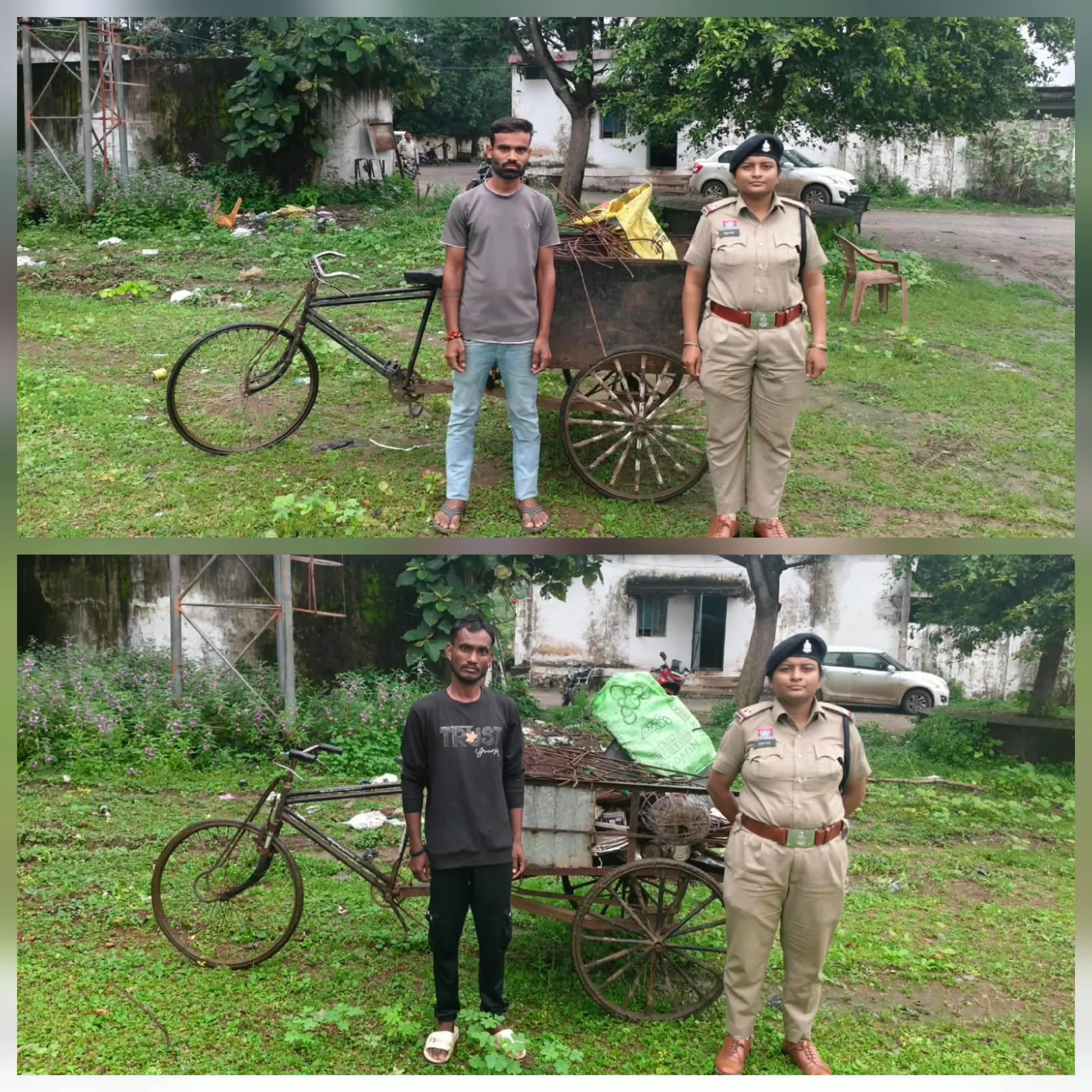 पुलिस ने अलग-अलग कार्रवाई में लोहे की छड़, टीना समेत कबाड़ बरामद किया, दोनों के खिलाफ अपराध दर्ज