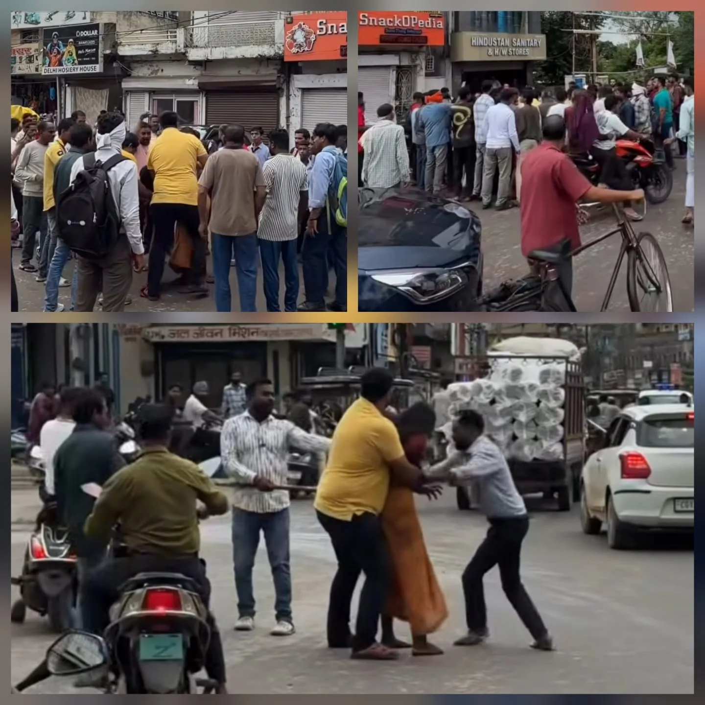 पत्थर लेकर सड़क पर दौड़ती रही महिला, गांधी चौक में मची अफरातफरी; रौनक साव ने रोका बढ़ता बवाल