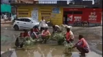 MP News -सड़कों की बदहाली पर अनोखा प्रदर्शन, पानी से भरे गड्ढों में ग्रामीणों ने रोप दिए पौधे