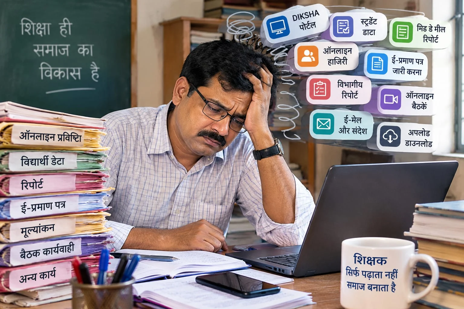 पढ़ाने आए थे गुरुजी, पोर्टल भरने में बीत रहा दिन! समय-सीमा चूकी तो वेतन रोकने की चेतावनी