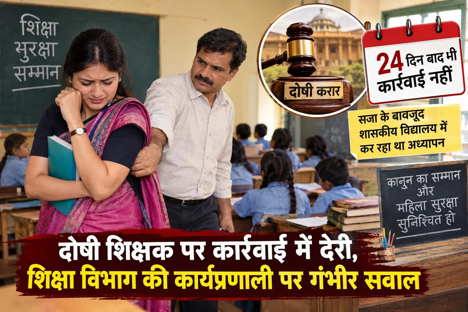 शिक्षिका से छेड़छाड़..कोर्ट से कारावास की सजा, फिर भी स्कूल में पढ़ाता रहा शिक्षक! एक महीने तक कहां सोया रहा शिक्षा विभाग?
