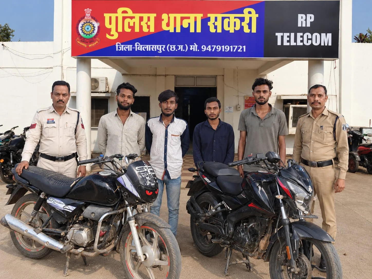 दो बाइक चुराईं, पुलिस ने दोनों को खोज निकाला दोनों; लेकिन पांच लोग सपडाये